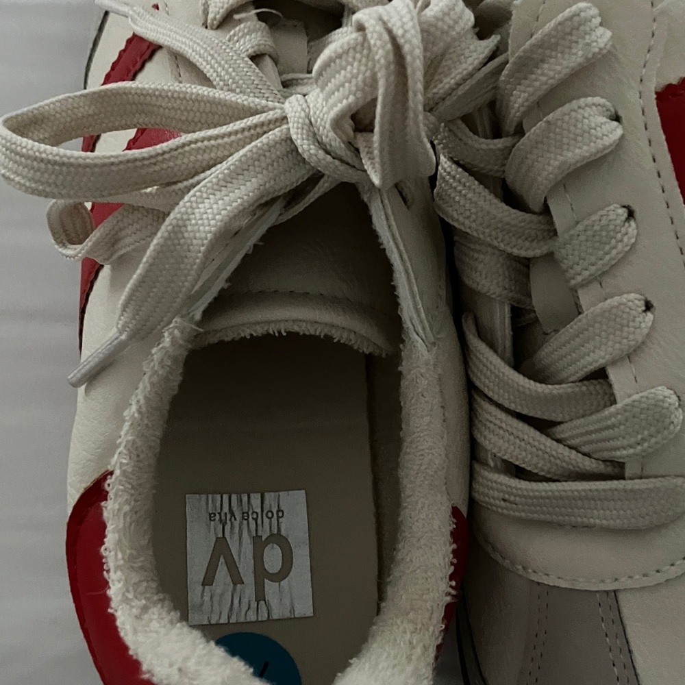 DV by Dolce Vita Cream and Red Athletic Shoes - Picture 3 of 3